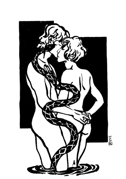 Les amants au serpent