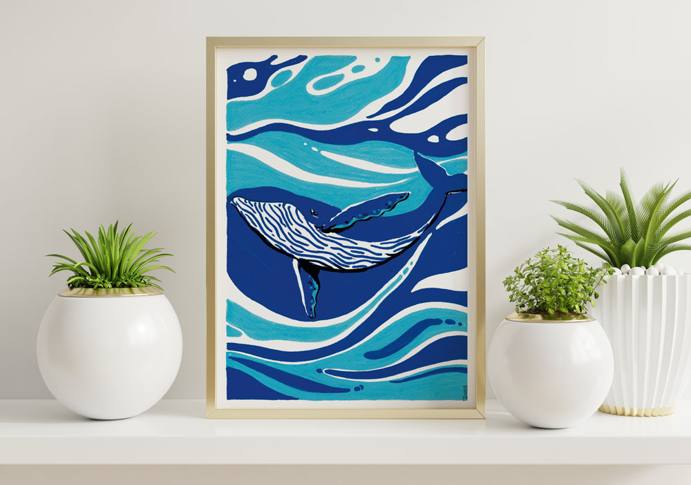La baleine et les vagues